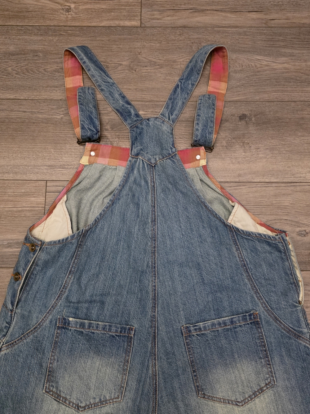 Vintage Denim Overalls Women 2X-3X Embroidered Floral Wide Leg Capri Boho - Picture 6 of 10